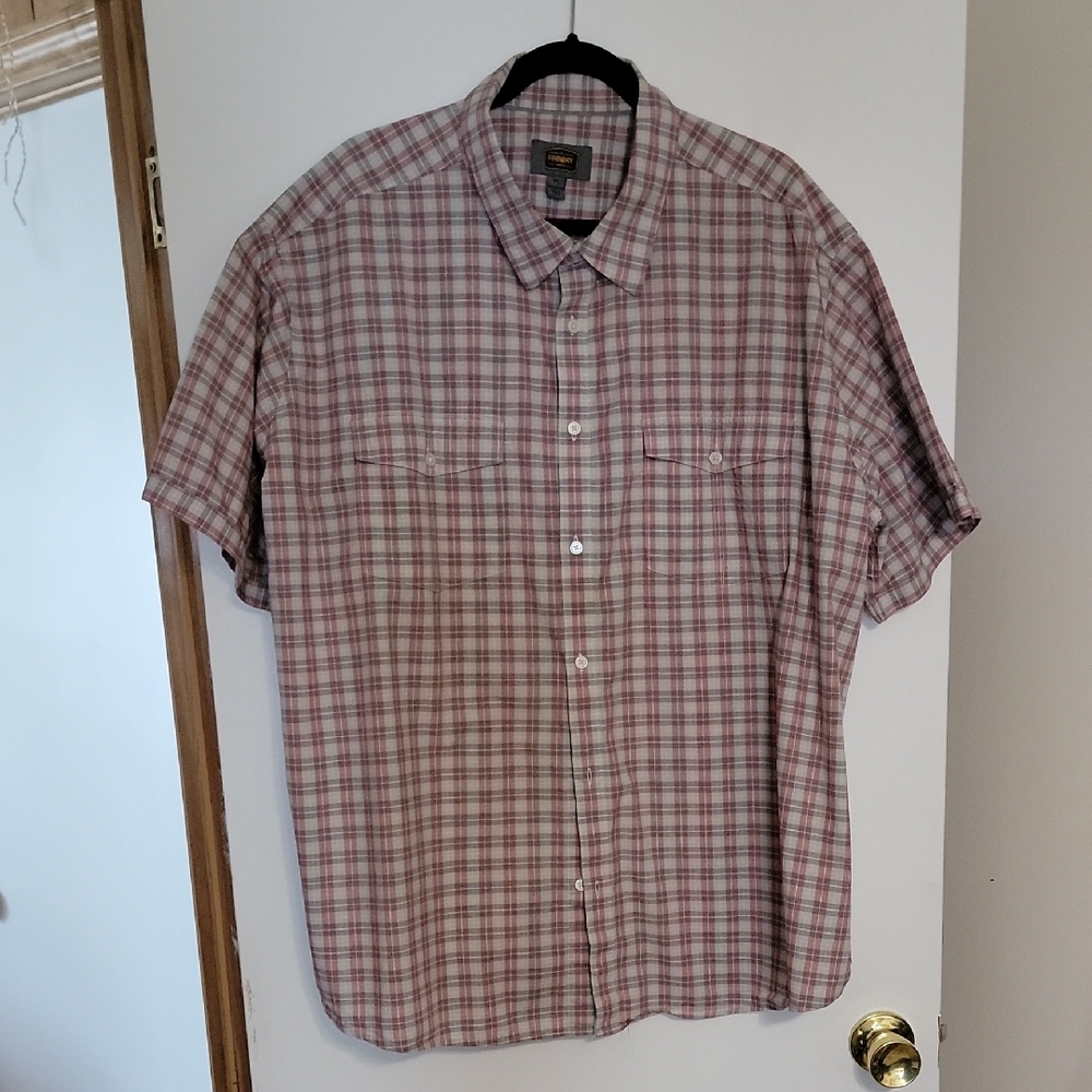 The Foundry Supply Co. Red and White Plaid Button Down Shirt ,size3xl